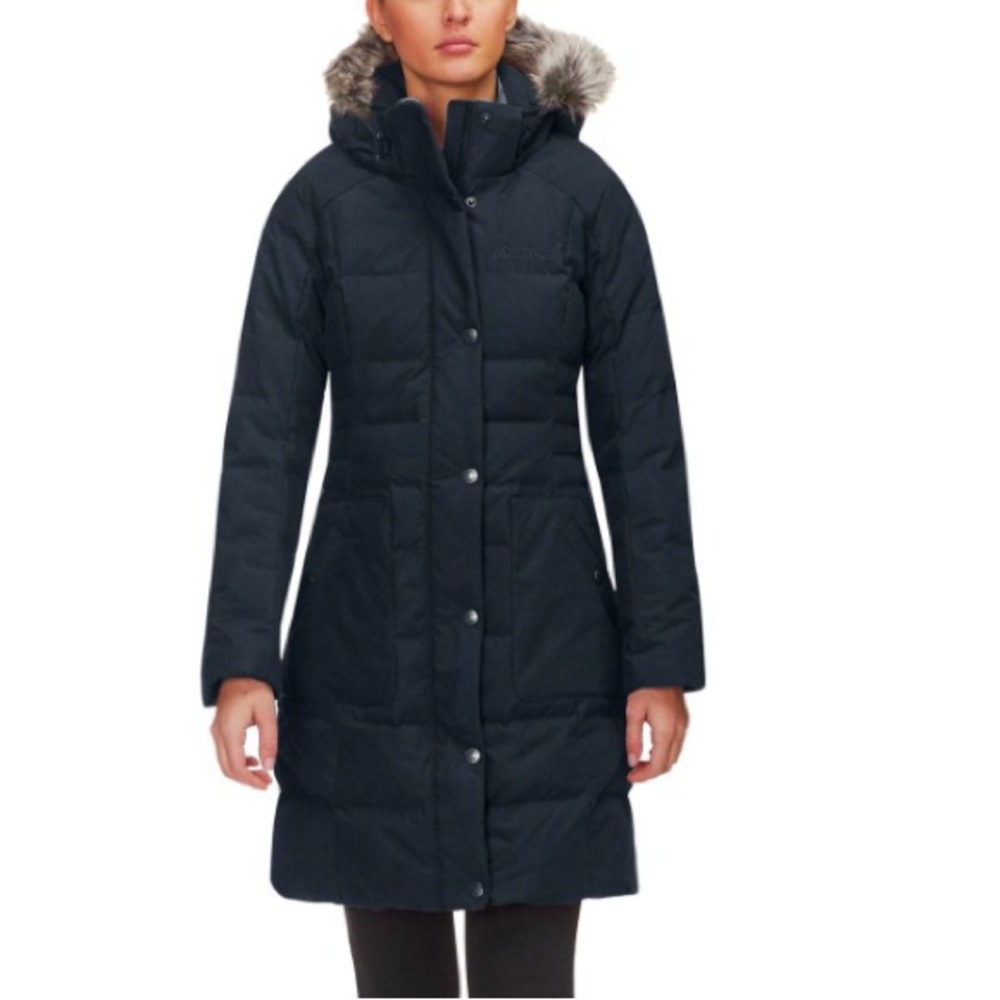 Marmot Clarehall 700 Down Fill Hooded Winter Puffer Jacket (no fur trim)